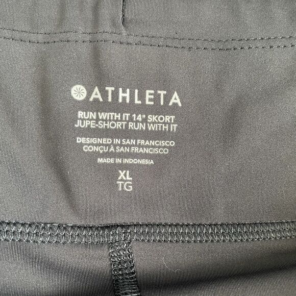 Athleta Run With It 14” Skort Womens Jupe Short Black Tennis Golf Size XL - Picture 9 of 13